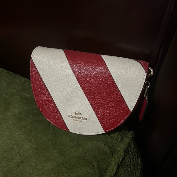 Coach Red and White Striped Clutch - Picture 1 of 3